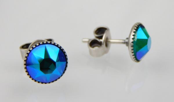 Blue Zircon Shimmer - Black Jack Ohrstecker LE